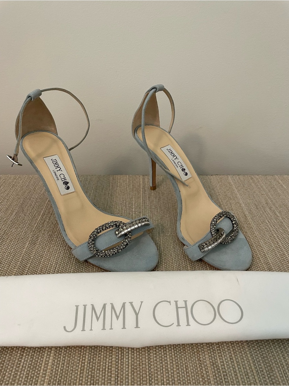 Jimmy Choo Embellished Buckle Stiletto Heel Sandals